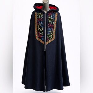 Christmas Vintage wool cape cloak unique